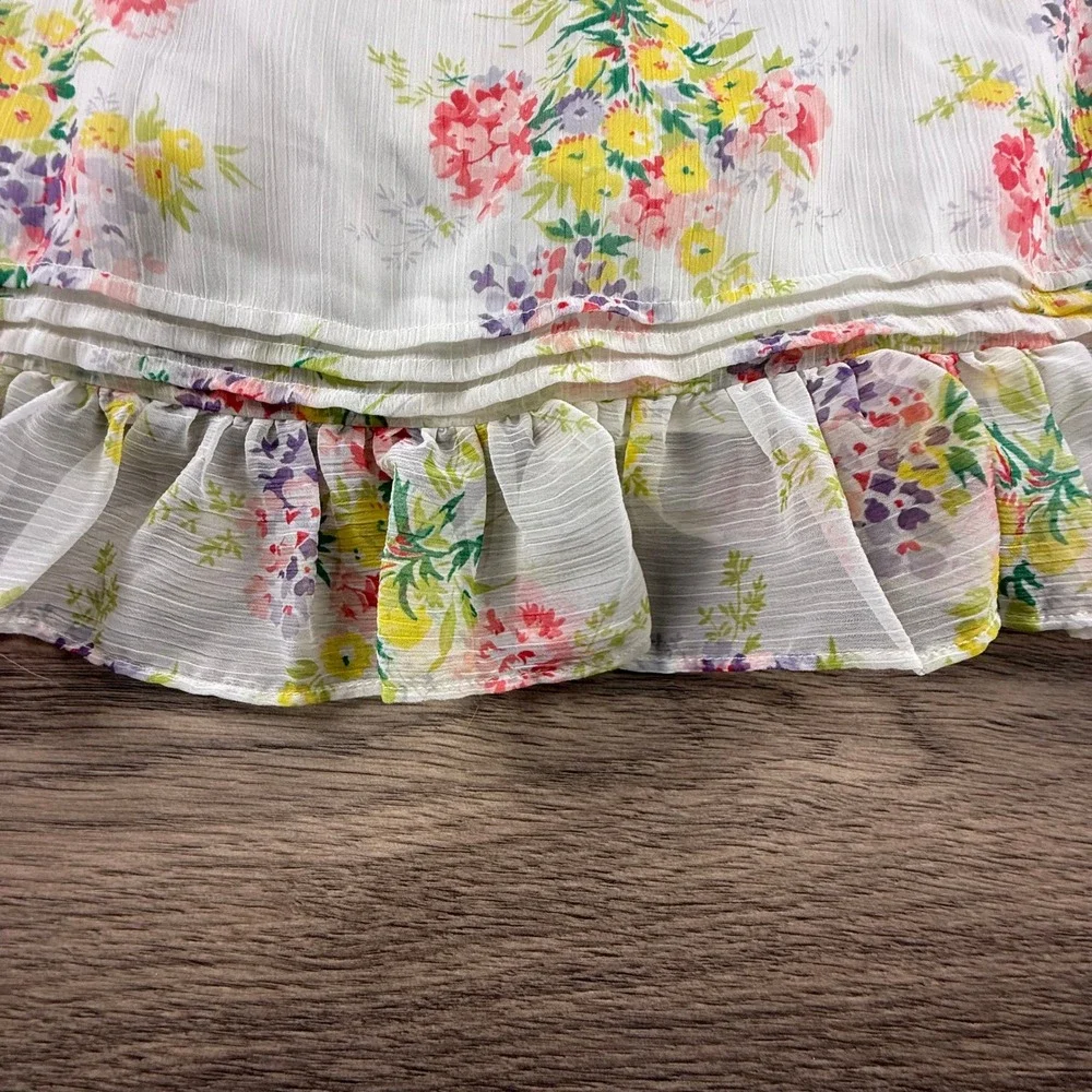 Ralph Lauren Girls Floral Chiffon Ruffle Racerback Dress Multi Size 12 Summer